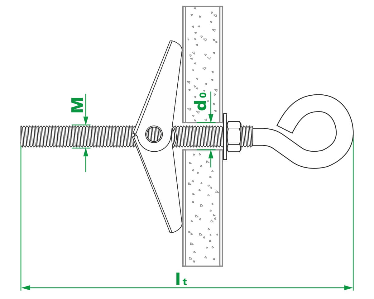 Складной пружинный дюбель, кольцо 6х102 (упак/50шт)