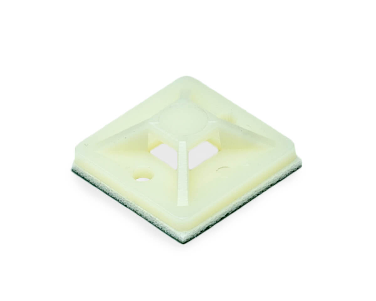 Площадка для кабельного бандажа TM-20 20х20, белая, самокл., 2 отверстия под шуруп (упак/100шт)