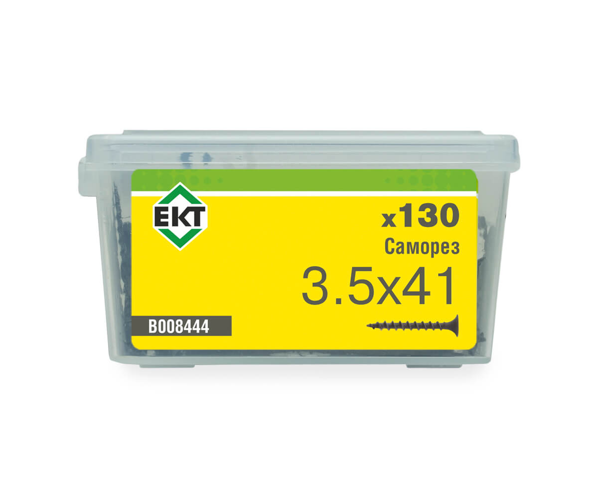 Саморез по ГК, крупный шаг 3,5х41 в пласт. контейнере (упак/130шт)