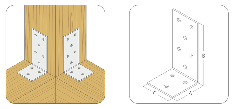 Уголок крепежный анкерный 200x40x40x2,0 мм KUL-200х40 (упак/50шт)