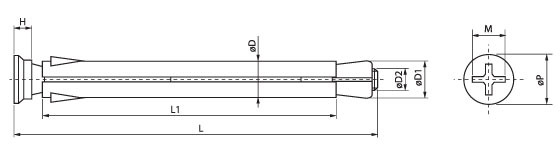 Металлический рамный дюбель MFA 10х152 (упак/100шт)