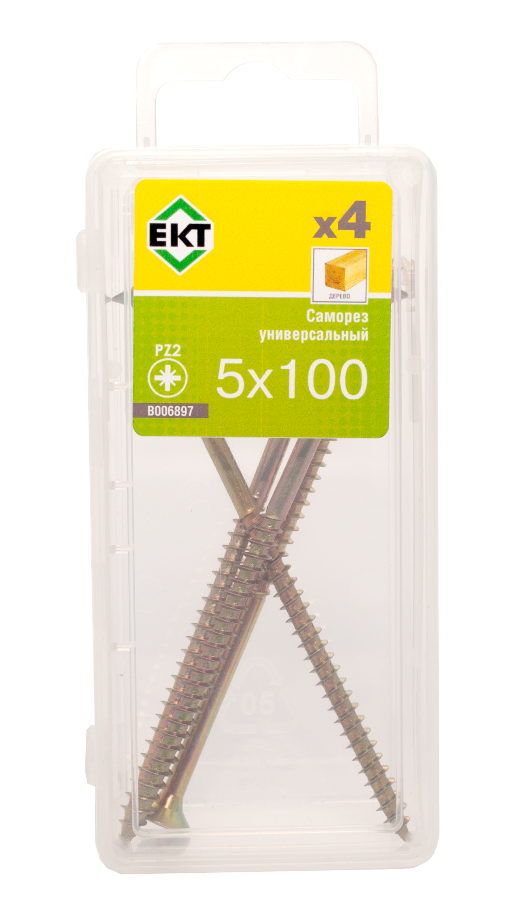 Саморез, желтый цинк 5,0х 100 (упак/4шт)