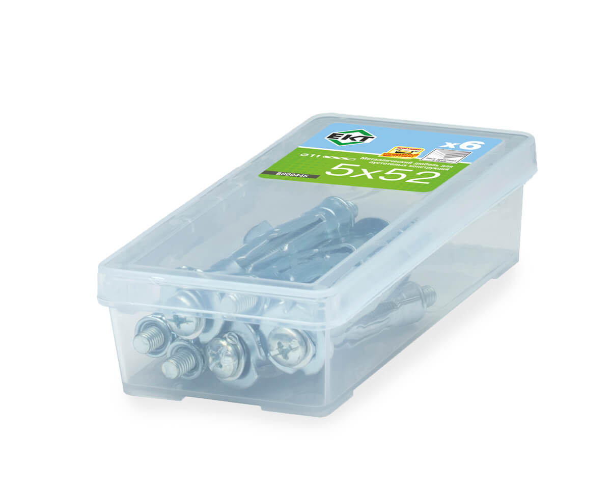 Дюбель металлический 5х52 мм, для пустотелых конструкций, ЕКТ (упак/6шт)