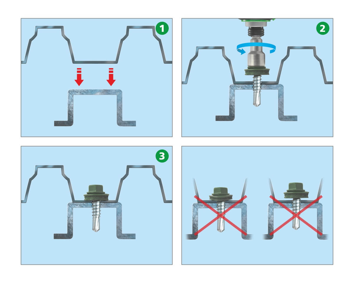 Саморез кровельный с резиновой прокладкой SRW3, 6,3х76, сверло PT3, цинк, ЕКТ (упак/1.000шт)