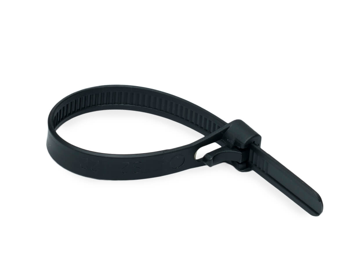 Кабельная стяжка многоразовая 7.5х150, черная (упак/100шт)