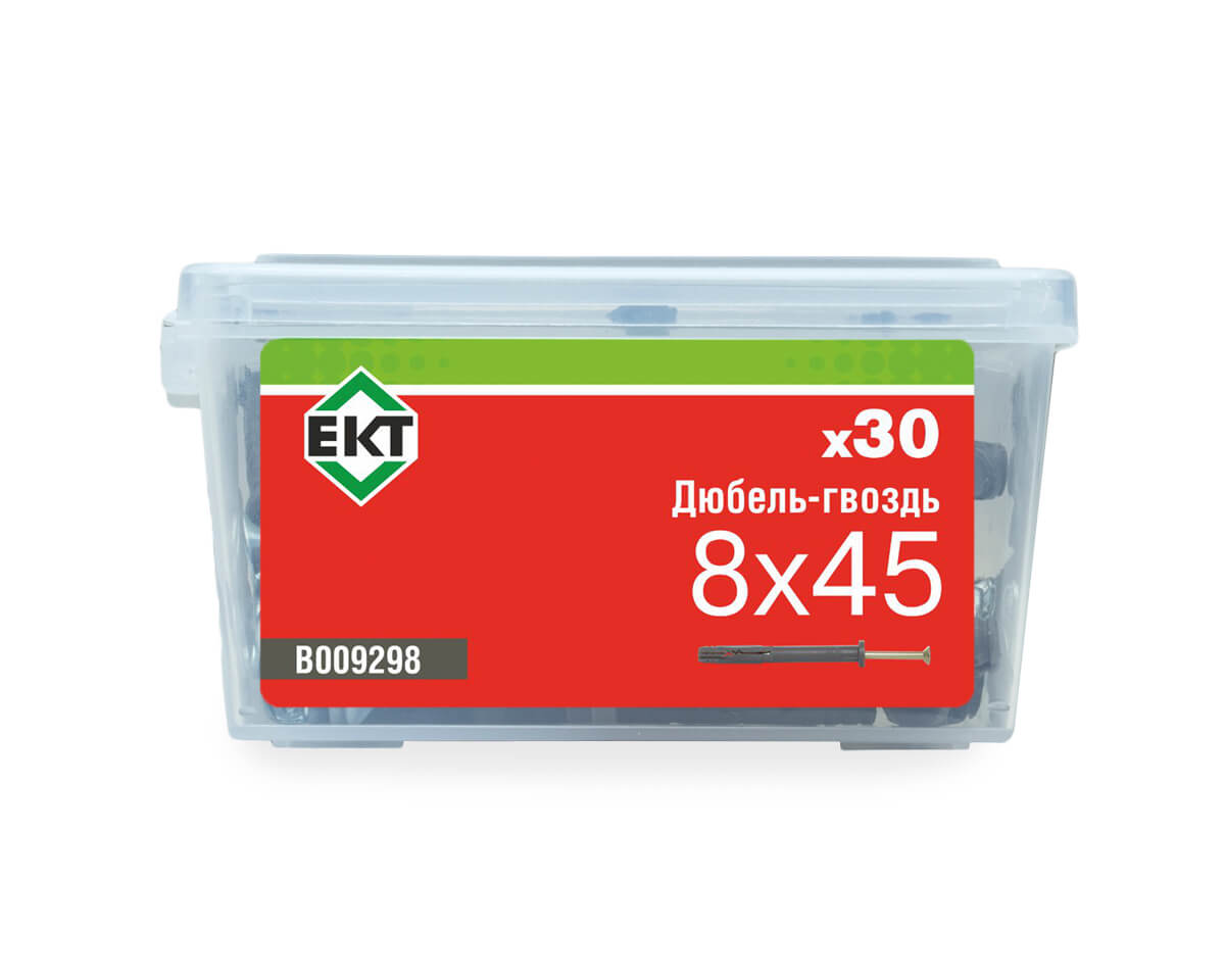 Дюбель-гвоздь GL, 8x45 цилиндр, п/п, ЕКТ (пласт.конт./30шт)