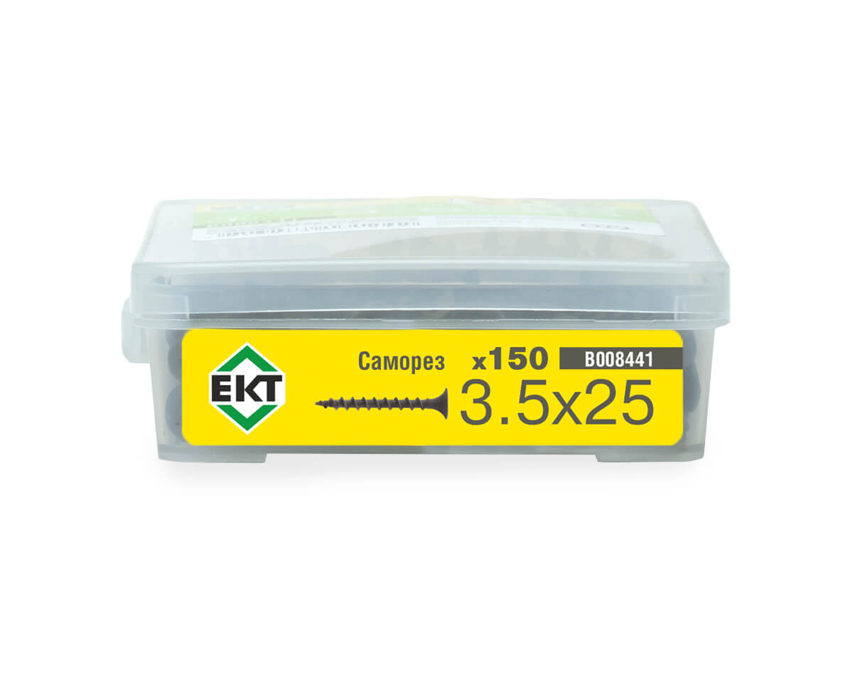 Саморез по ГК, крупный шаг 3,5х25 в пласт. контейнере (упак/150шт)