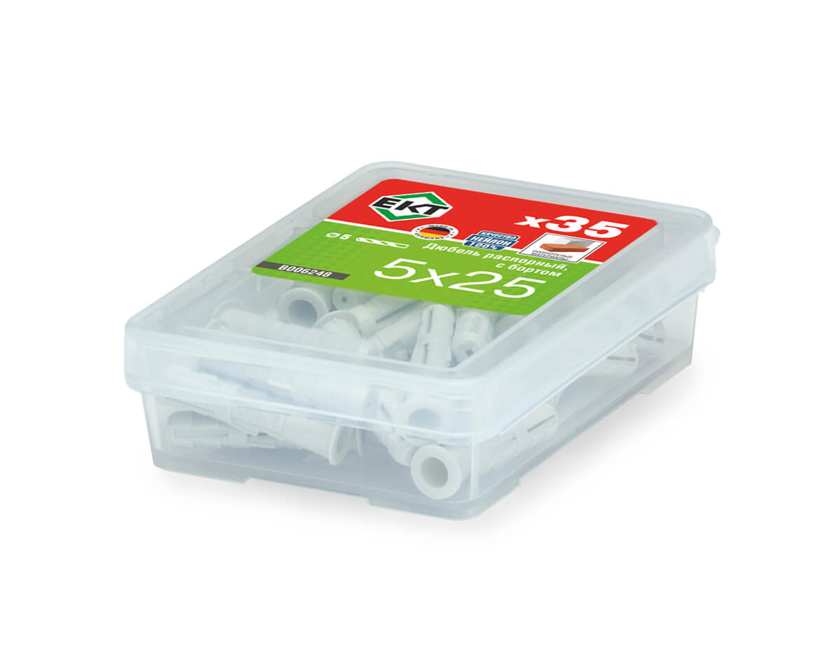 Распорный дюбель с бортом KEW KSD S 5х25, (упак/35шт) НЕЙЛОН