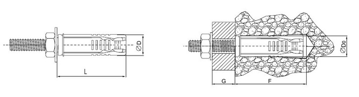 Разжимной 4-х сегментный анкер М12х20х80 (упак/25шт)