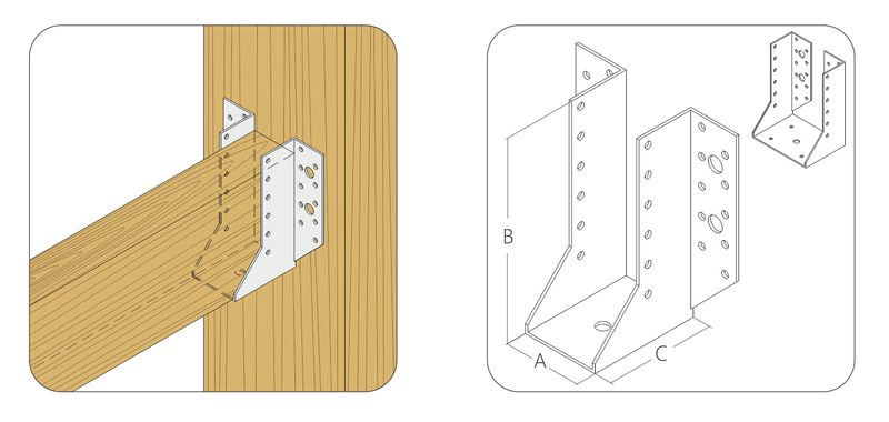 Опора бруса закрытая 100x140 мм OBR_Z (шт)