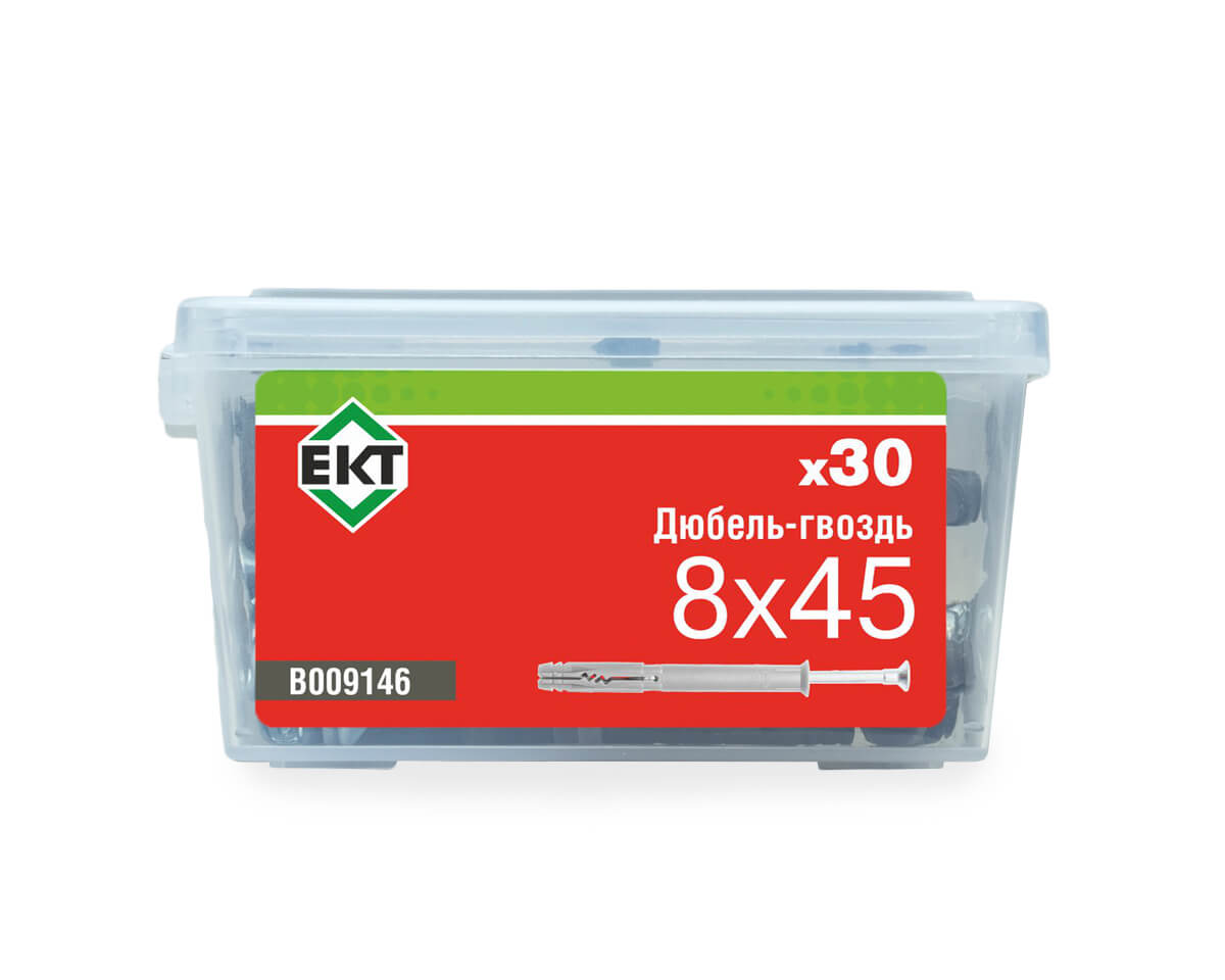 Дюбель-гвоздь GL, 8x45 потай, п/п, ЕКТ (пласт.конт./30шт)