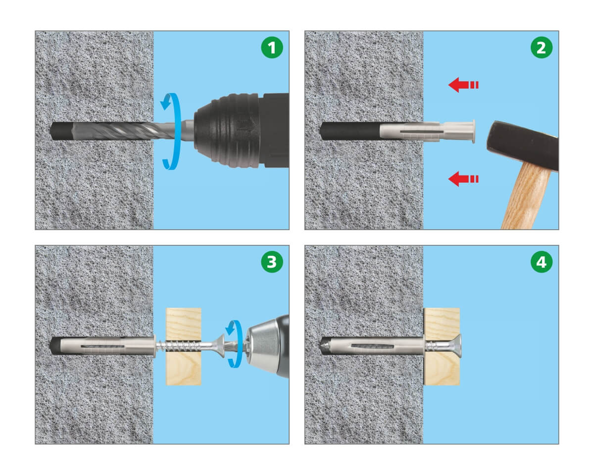 Универсальный дюбель с бортом KEW UKD 6x52, НЕЙЛОН (упак/25шт)