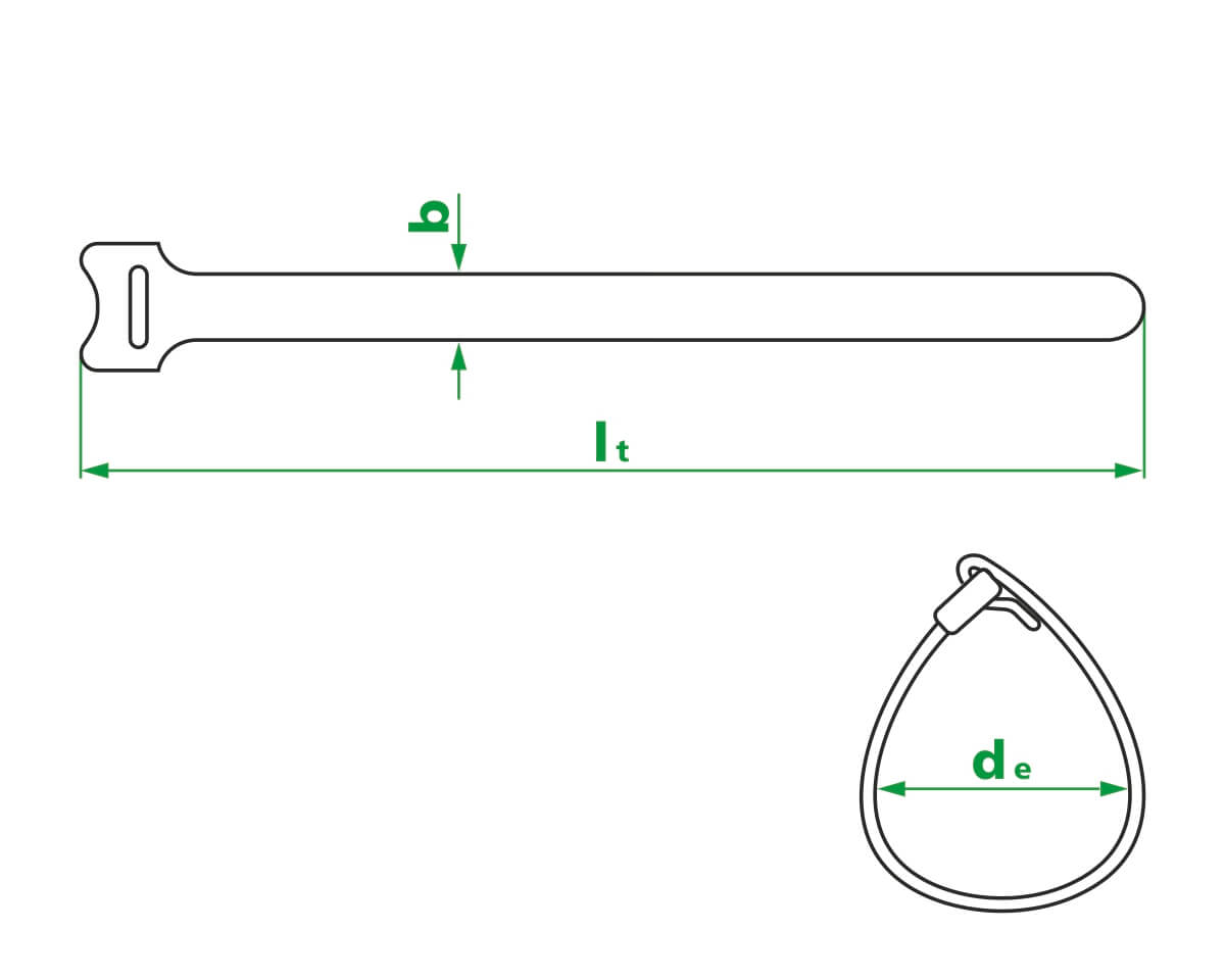 Кабельная стяжка-липучка многоразовая 13х200, черная (упак/10шт)