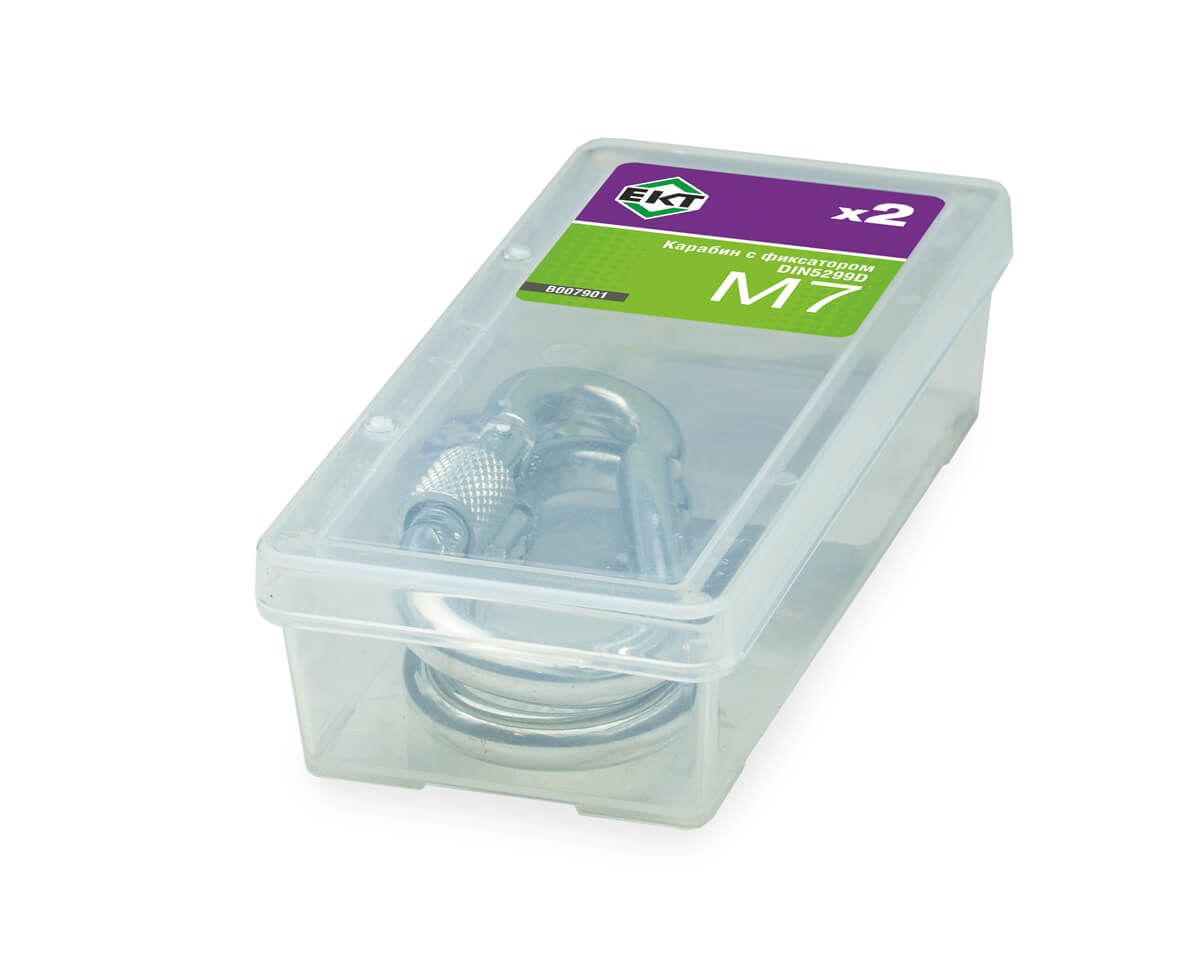 Карабин М7, с фиксатором, DIN5299D (упак/2шт)