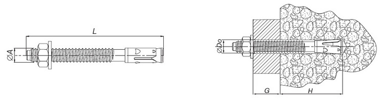 Клиновой анкер WA 12х70 (упак/50шт)