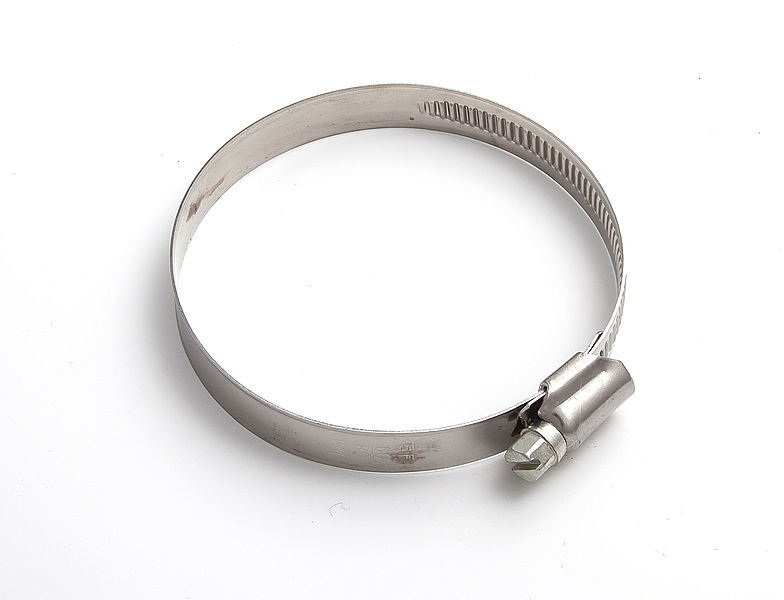 Хомут червячный (70-90 мм), ширина 9 мм, DIN3017-1, НЕРЖ. СТАЛЬ SS201, W2, винт оцинк. (упак/20шт)