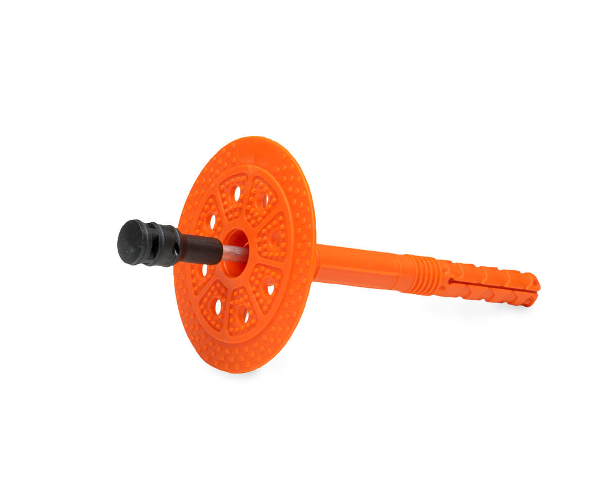 Держатель теплоизоляции 10x100 со стальным гвоздем с термо-заглушкой DTM-N + GT-MT, ЕКТ (пакет/75шт)