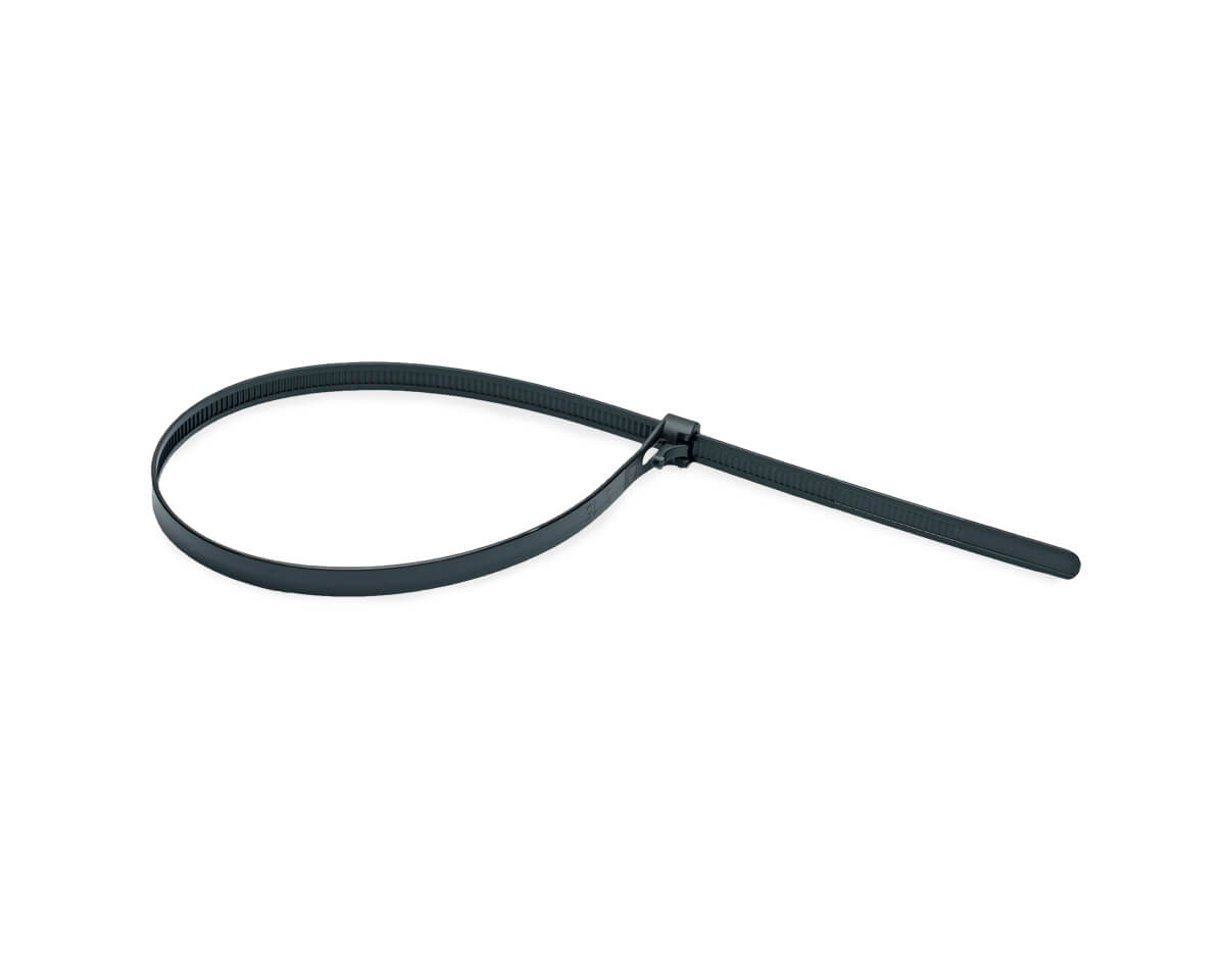 Кабельная стяжка многоразовая 7.5х400, черная (упак/100шт)