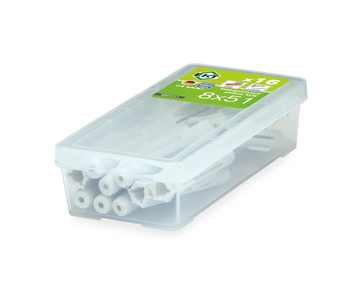 Универсальный дюбель KEW UDD 8x51, НЕЙЛОН (упак/16шт)