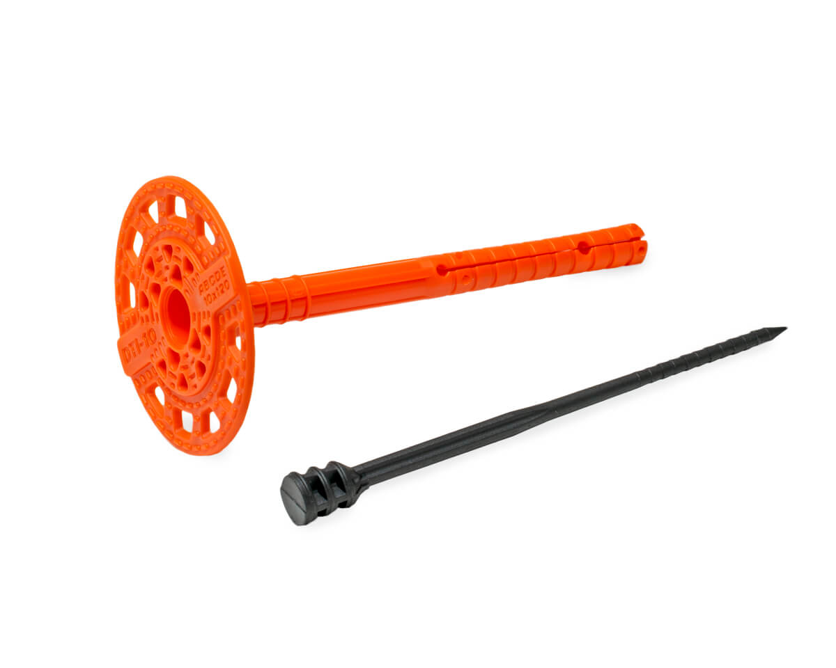 Дюбель тарельчатый 10х120 с полиамидным гвоздем DTI-10P (упак/350шт)