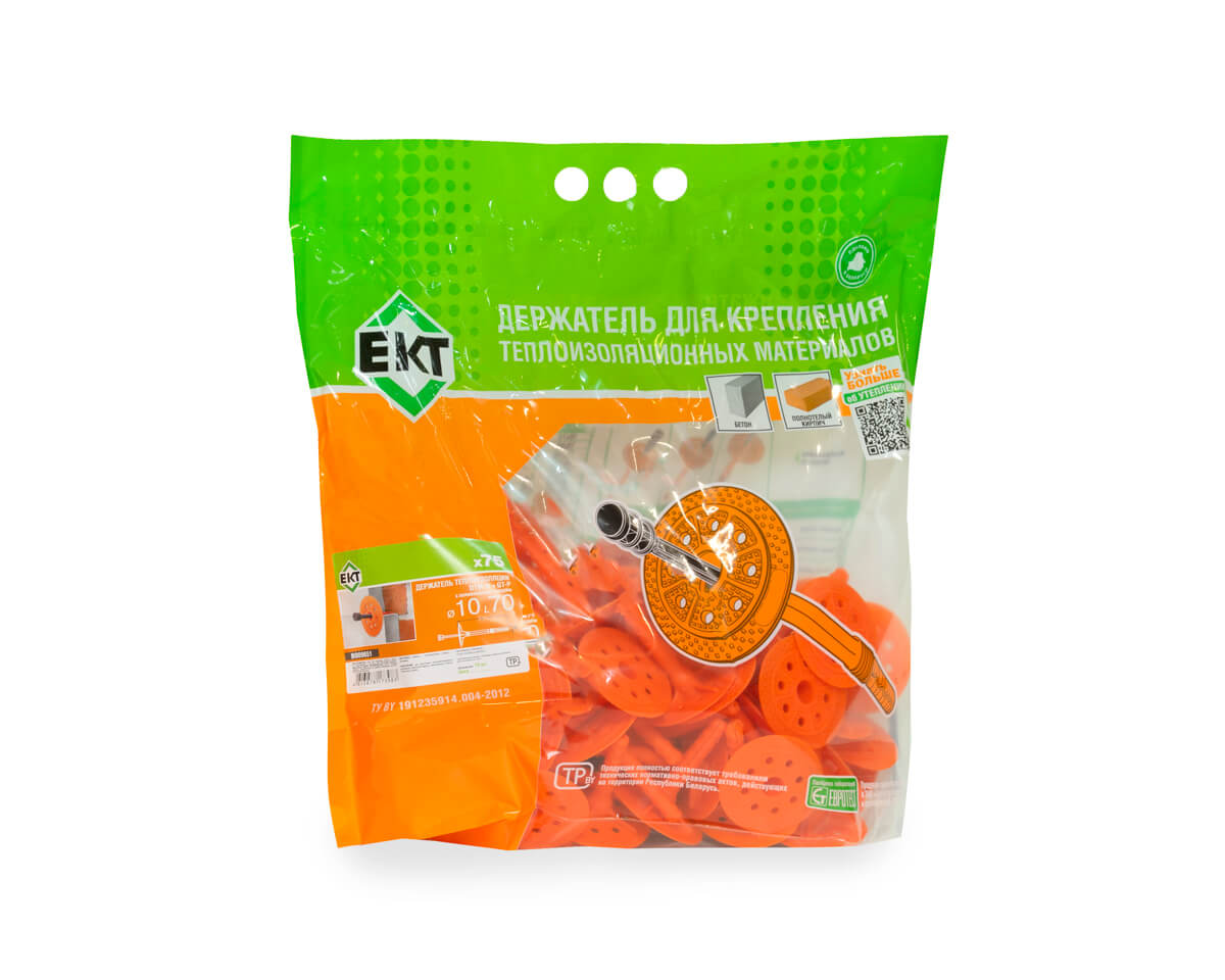 Держатель теплоизоляции 10x70 с полиамидным гвоздем DTM-N + GT-P, ЕКТ (пакет/75шт)