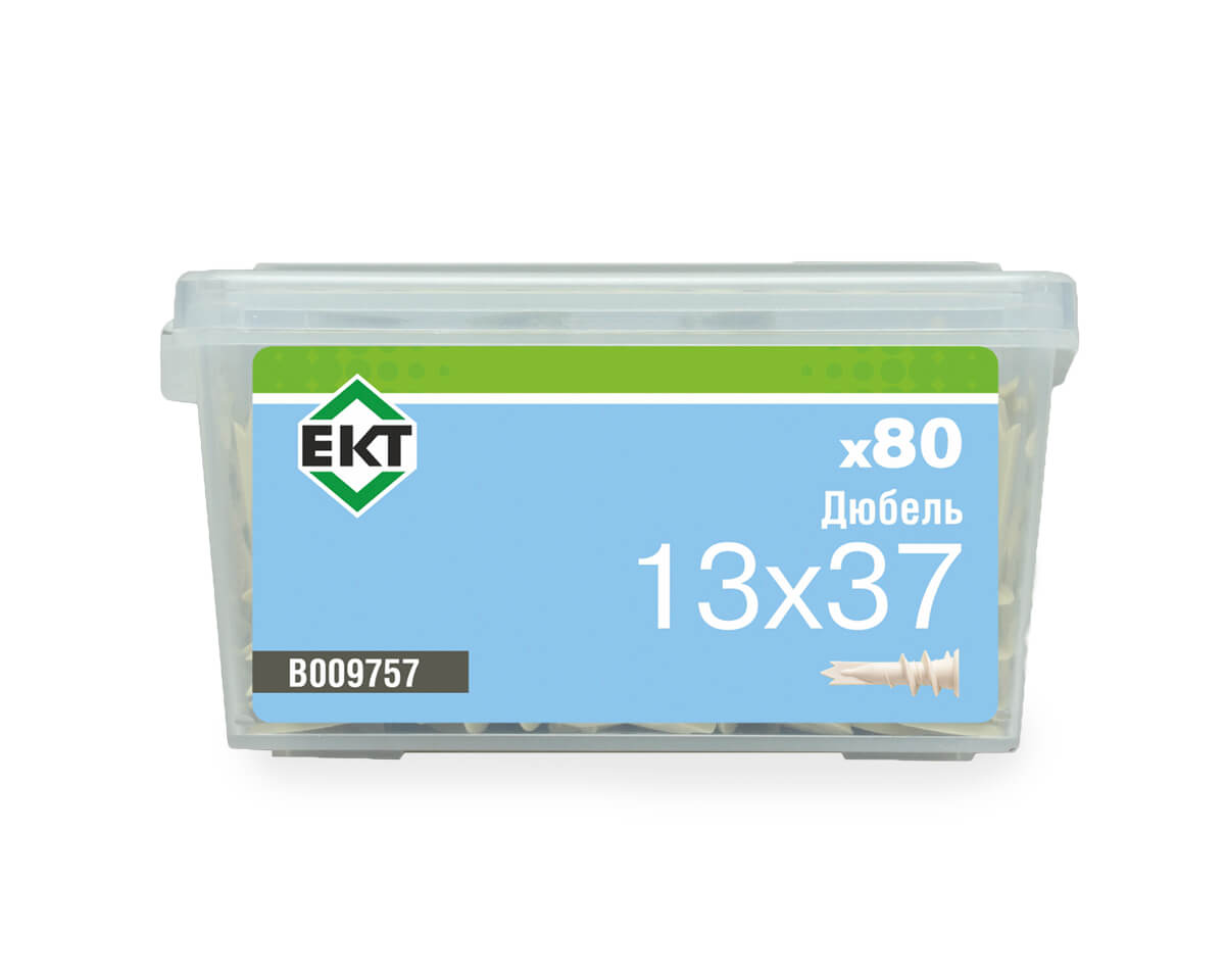 Дюбель для гипсокартонных плит Driva 01S 13x37, Нейлон, в пласт. контейнере, ЕКТ (упак/80шт)