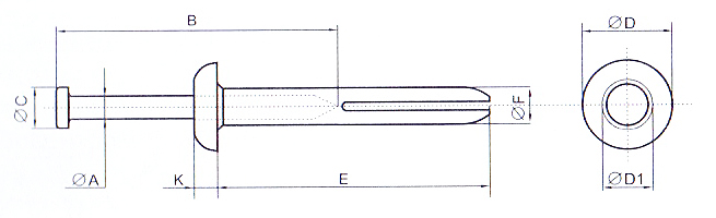 Забиваемый металлический дюбель-гвоздь 5х20 (упак/100шт)