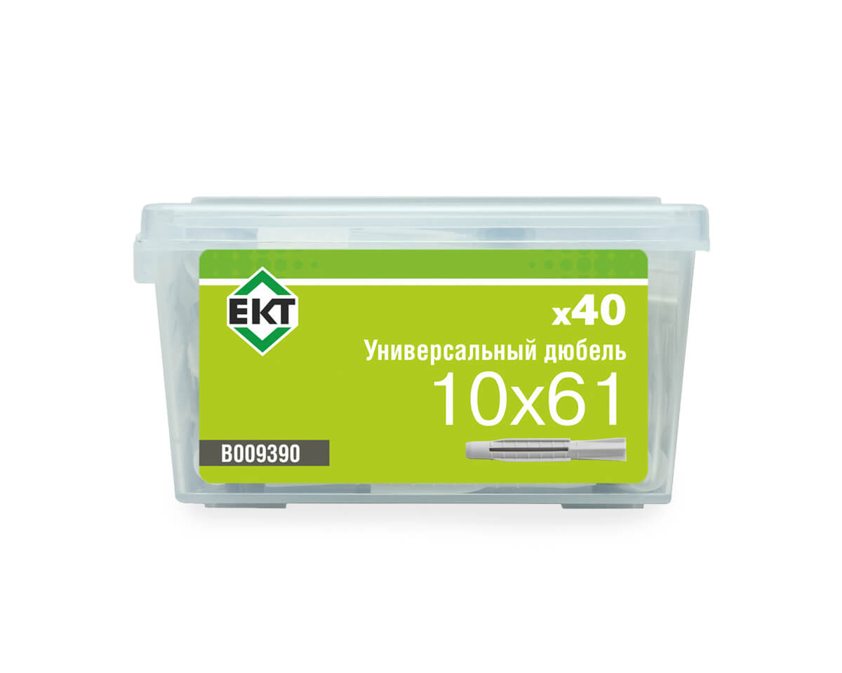Универсальный дюбель UDD 10x61, НЕЙЛОН, в пласт. контейнере (упак/40шт) ЕКТ