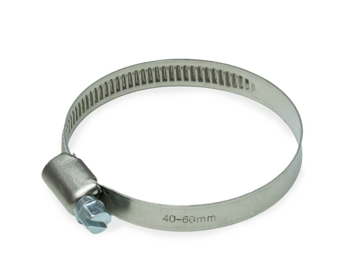 Хомут червячный (40-60 мм), ширина 9 мм, DIN3017-1, НЕРЖ. СТАЛЬ A2, W4, винт нерж. (упак/10шт)