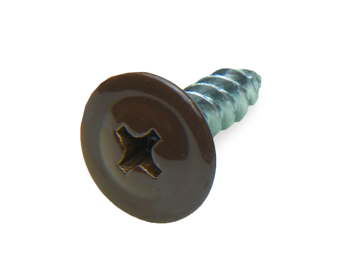 Саморез с п/ш SPO, острый 4.2х16 RAL8017 (упак/500шт)