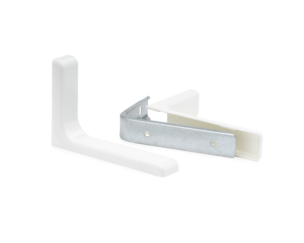 Кронштейн в пластиковом корпусе, 115x80mm, белый (упак/2шт)