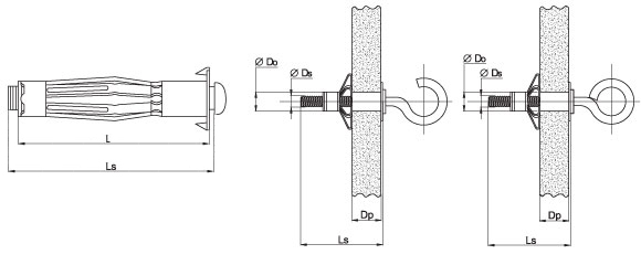 Дюбель металлический для пустотелых конструкций HA, г-образный 4х32 (упак/100шт)