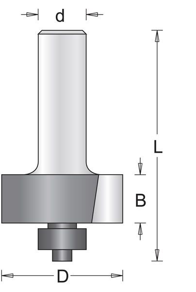 Фреза пазовая 31.7X50X12.7мм, подшипник, хвостовик 8мм, HITACHI (шт)