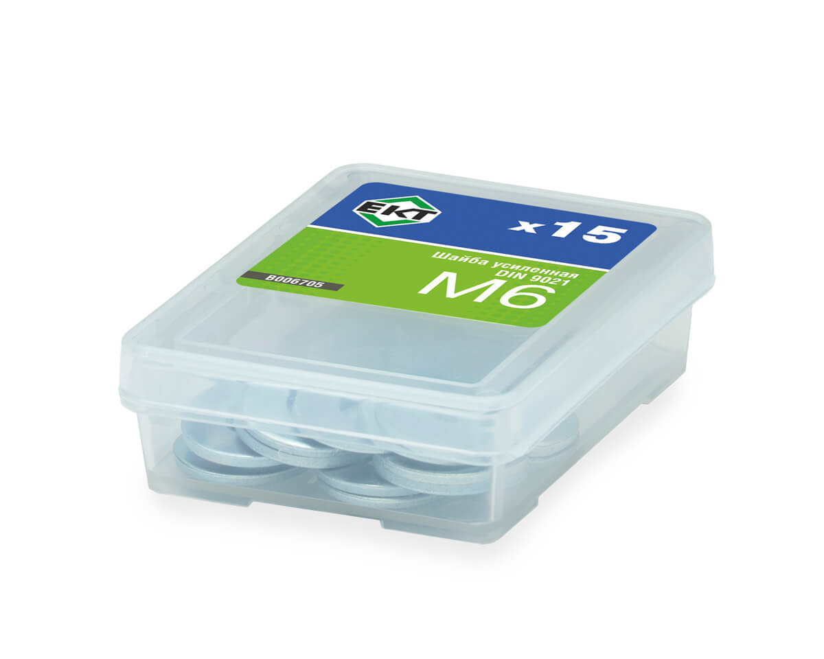 Шайба М6 усиленная, цинк, прочн.4,8 DIN9021 (упак/15шт)