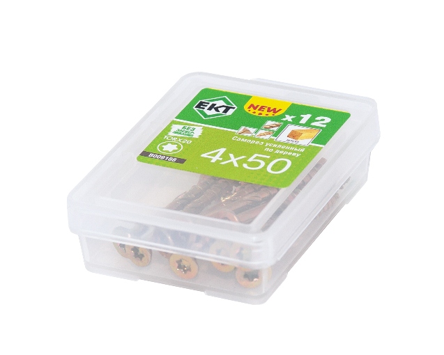 Саморез усиленный по дереву TORX20 4.0x50, потай, желт. цинк (упак/12шт)