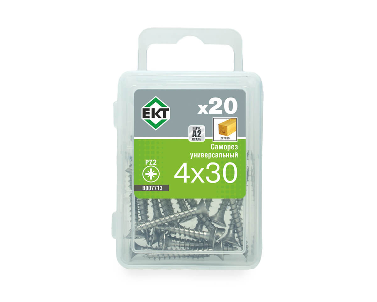 Саморез универсальный 4.0х30, НЕРЖ. СТАЛЬ, ЕКТ (упак/20шт)