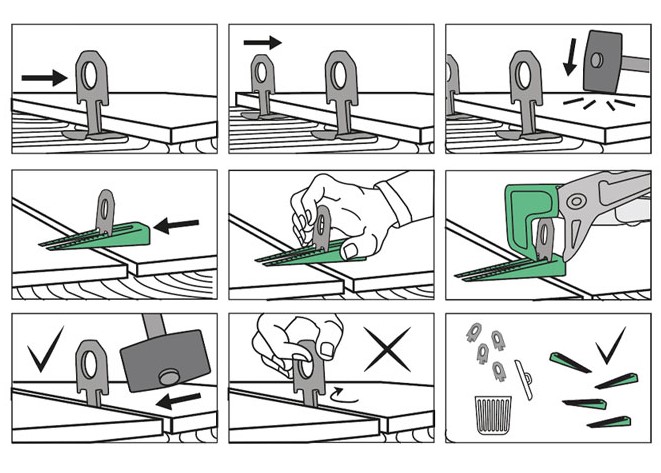Основа 1мм для системы укладки плитки толщиной 7-15мм, белая KERN PRO (упак/100шт)