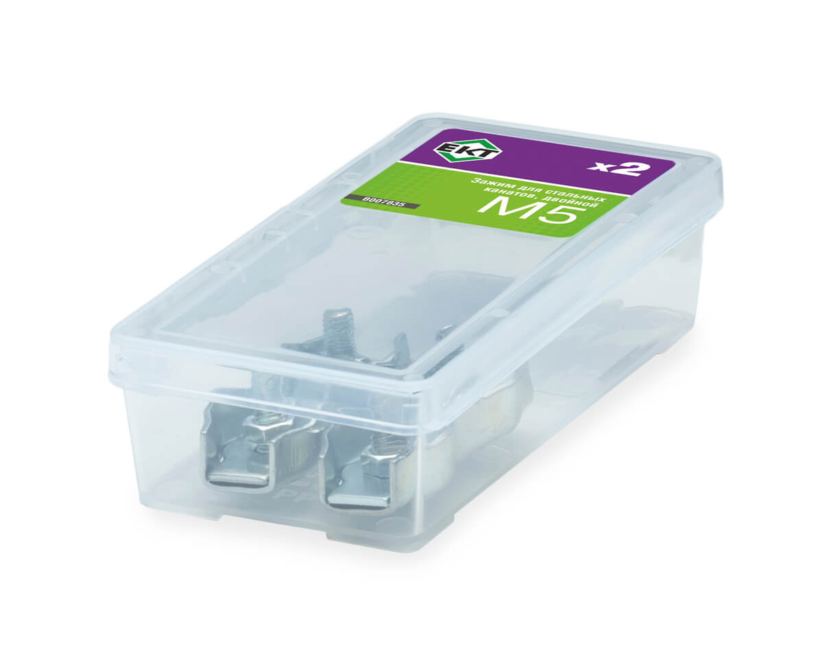 Зажим для стальных канатов 5 мм, двойной, оцинк. (упак/2шт)