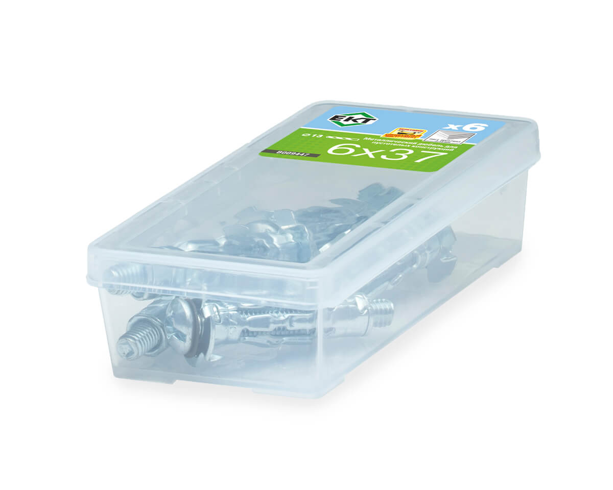 Дюбель металлический 6х37 мм, для пустотелых конструкций, ЕКТ (упак/6шт)