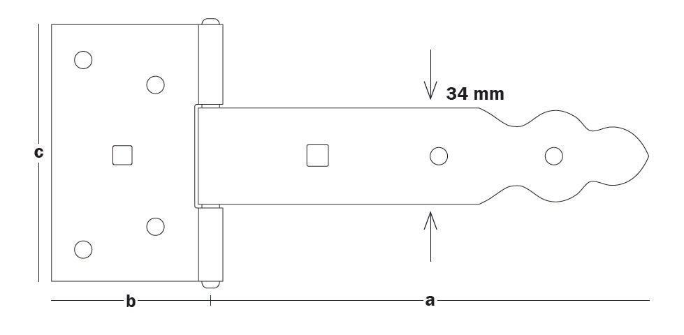 Петля воротная декоративная 150x60x90x34x2 PVD-150 (упак/50шт)