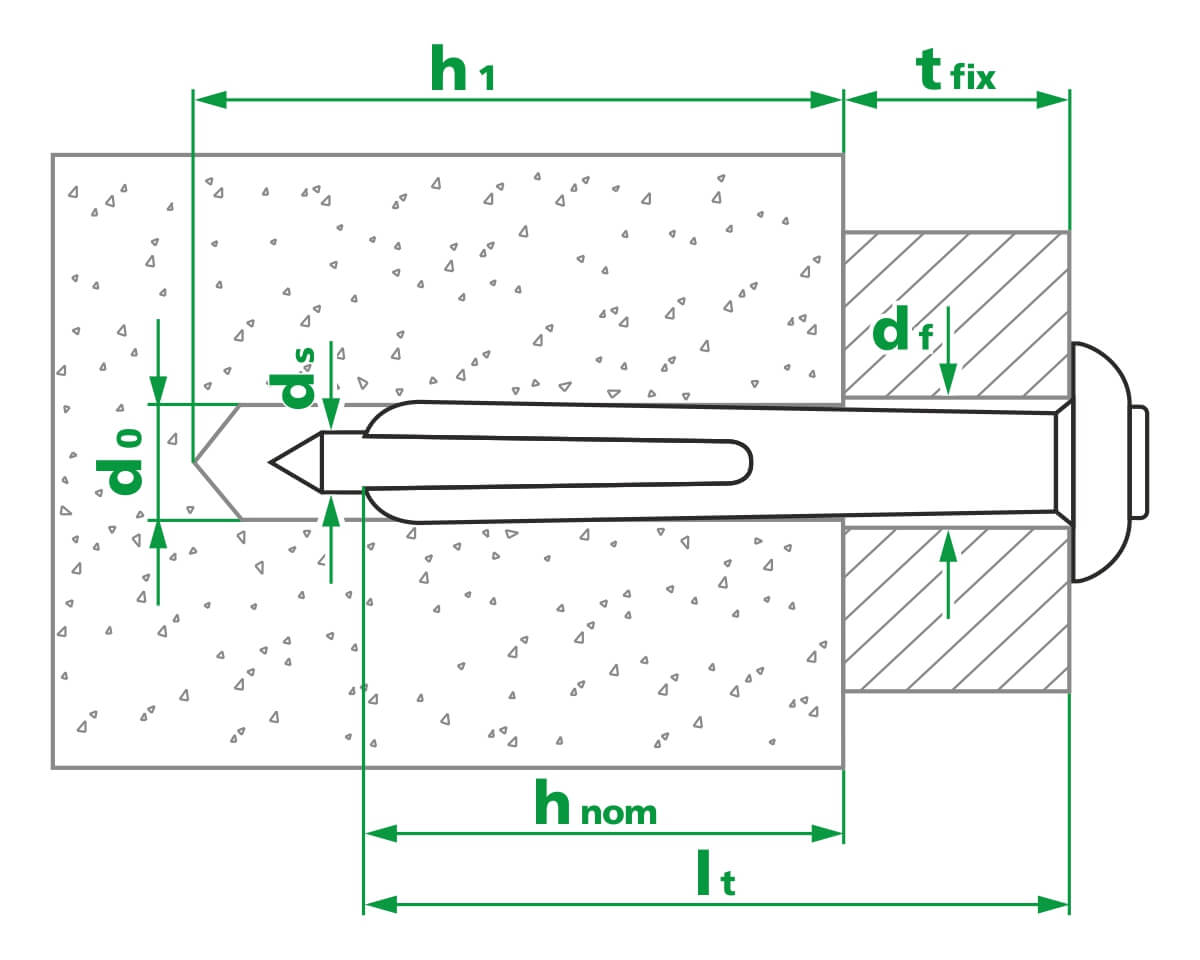 Забиваемый металлический дюбель-гвоздь 5х20 (упак/100шт)