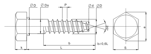 Саморез с 6-гранной головкой SSD, 8х80 острый, цинк (упак/100шт)