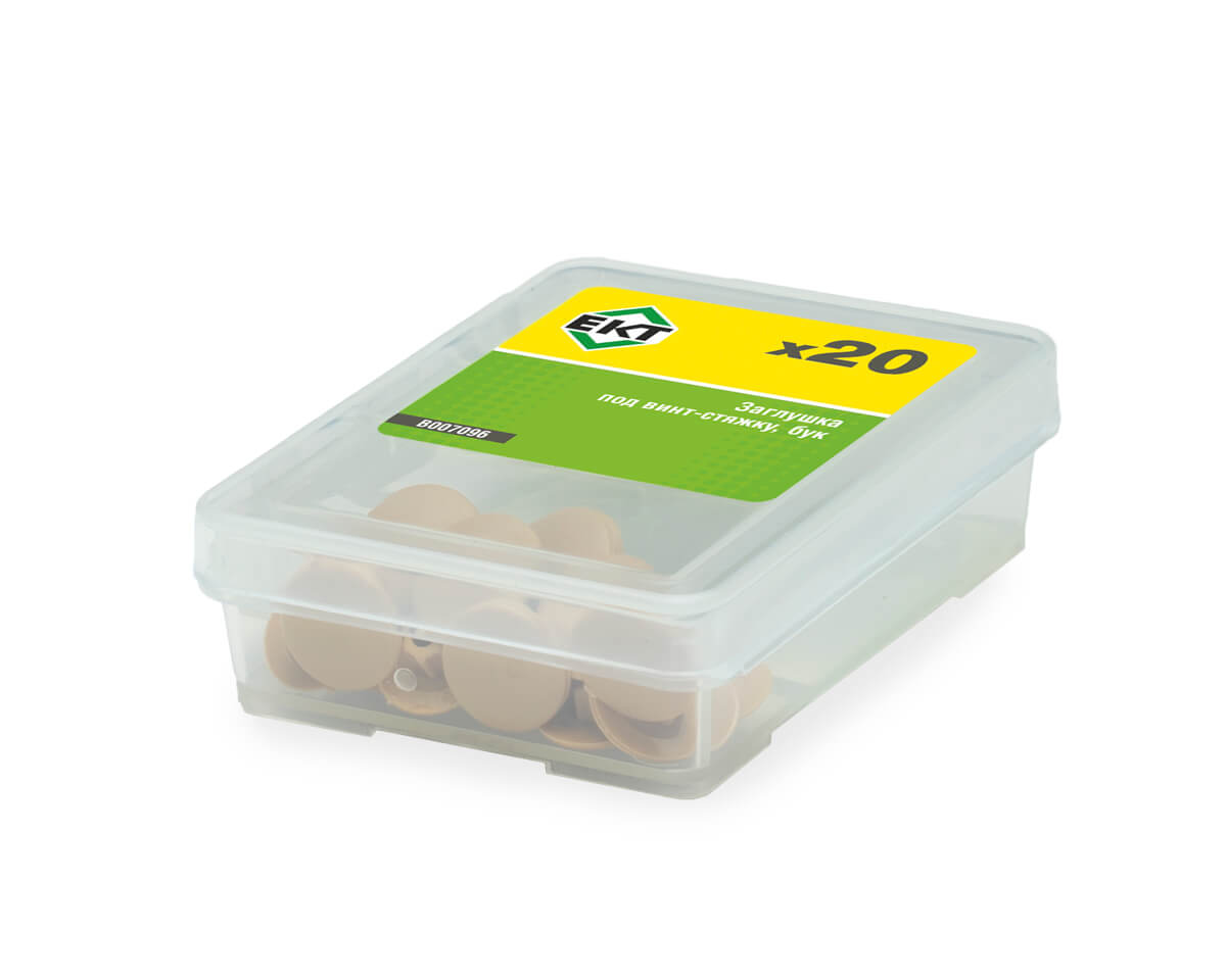 Заглушка декоративная под мебельный винт-стяжку, бук (упак/20шт)