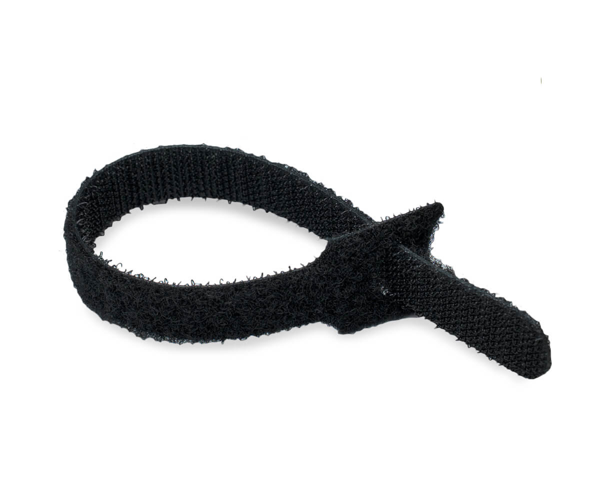 Кабельная стяжка-липучка многоразовая 13х200, черная (упак/10шт)