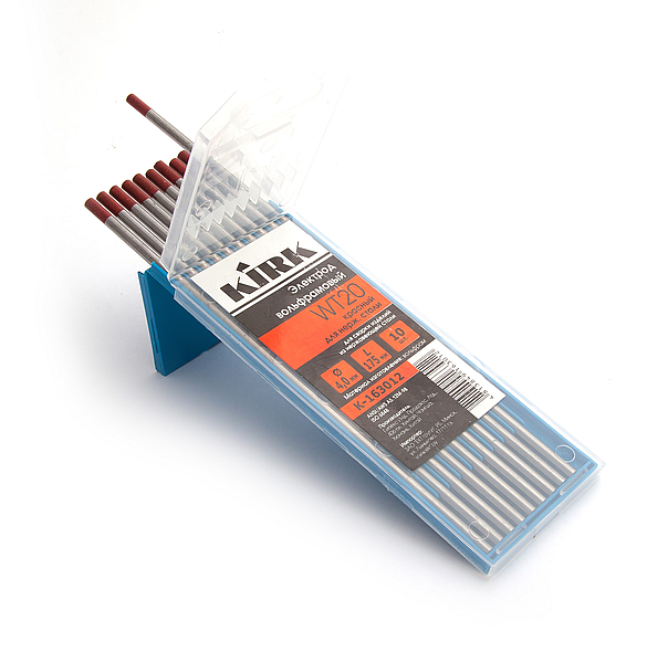 Электрод вольфрамовый WT20 3.2х175мм красный для нерж. стали KIRK (упак/10шт)