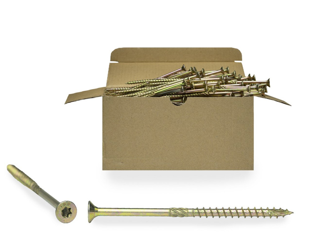 Саморез усиленный по дереву SKS, TORX25, 5.0x120, потай, желт. цинк (упак/200шт)