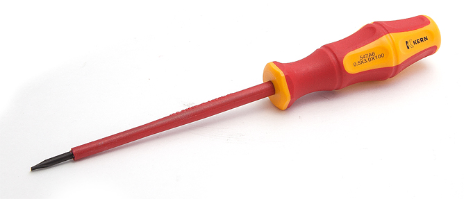 Отвертка диэлектрическая шлицевая 8,0x175мм 1000V CrV, ручка 2К KERN (шт)