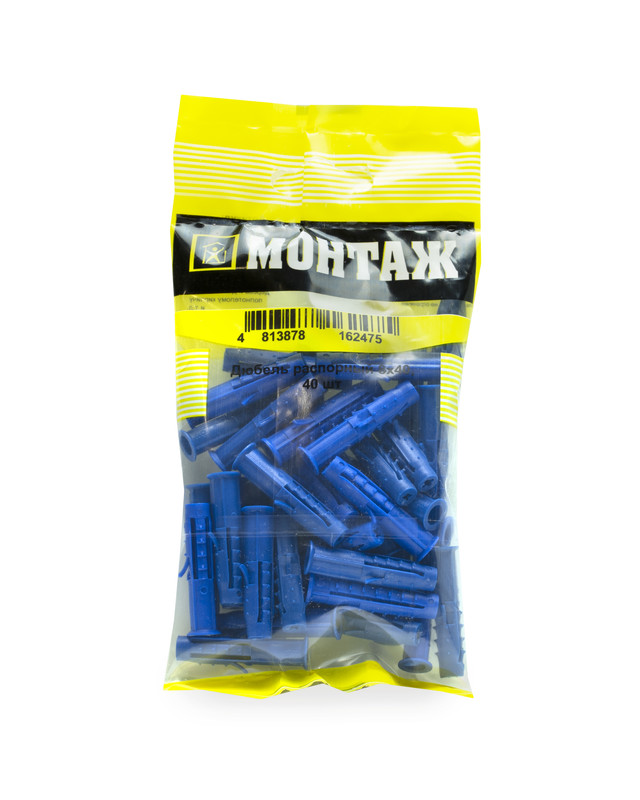 Дюбель распорный 8х40 TCHAPPAI, МОНТАЖ (пакет/40шт)