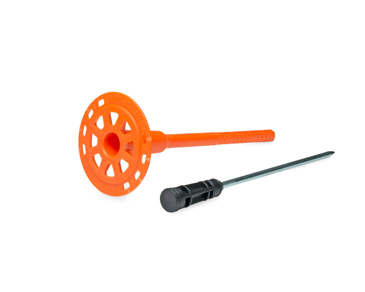 Дюбель тарельчатый 8x140 со стальным гвоздем с высокоэфф. термоголовкой DT-8T, ЕКТ (пакет/75шт)