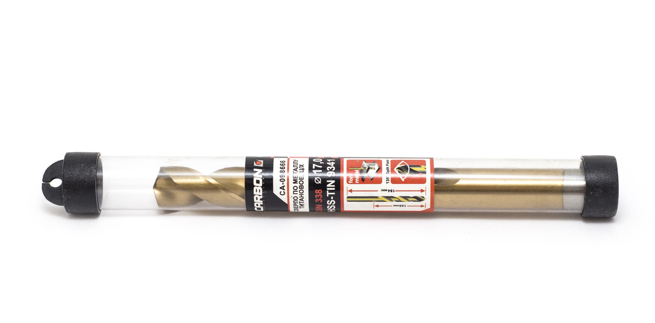 Сверло по металлу титан. 17,0x125x184мм HSS M2-TiN, ц/х, DIN338 CARBON (шт)